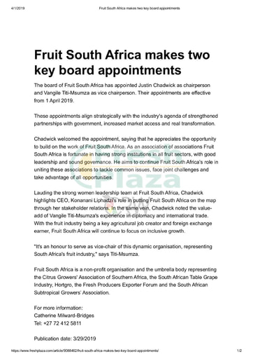 South Africa makes two key board appointments