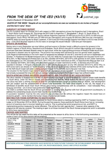 CGA - CEO Newsletter 43/2015 (13/11/15)
