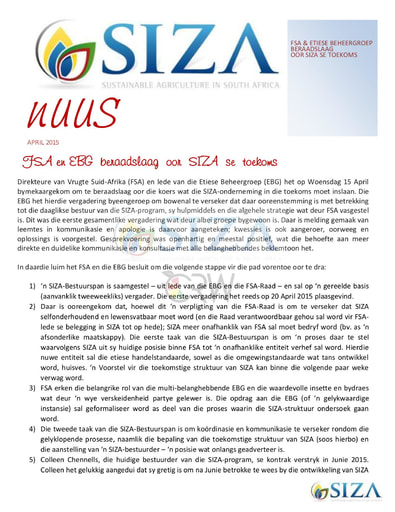 SIZA Nuus Vol. 3 (04/2015)