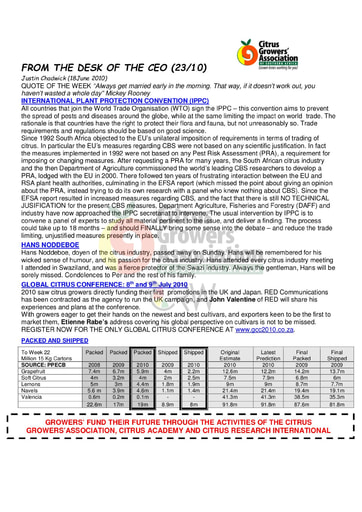 CGA - CEO Newsletter 23/2010 (18/06/10)