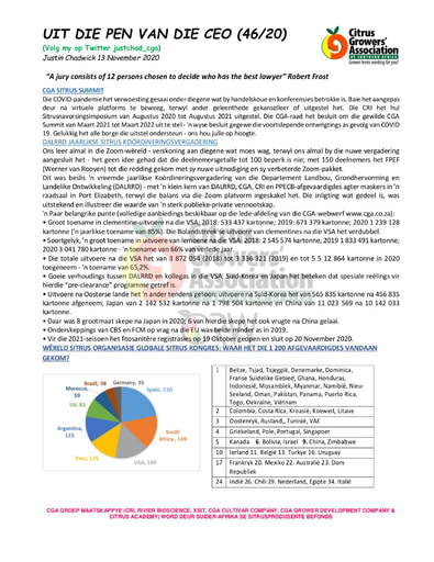 CGA - CEO Nuusbrief 46/2020 (13/11/20)