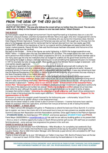 CGA - CEO Newsletter 06/2015 (27/02/15)