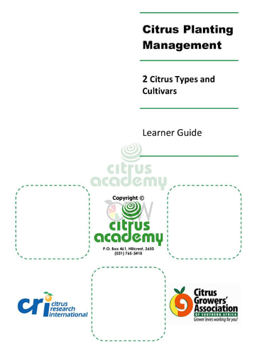 Module 2 -  Citrus Types and Cultivars