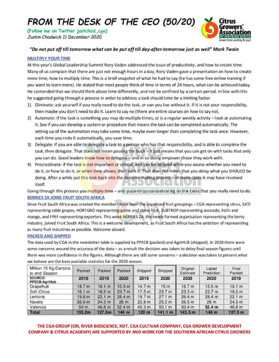 CGA - CEO Newsletter 50/2020 (11/12/20)