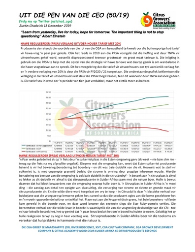 CGA - CEO Nuusbrief 50/2019 (13/12/19)