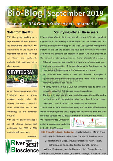 River Bioscience Bio-Blog 09/2019