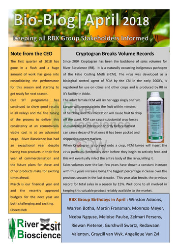 River Bioscience Bio-Blog 04/2018