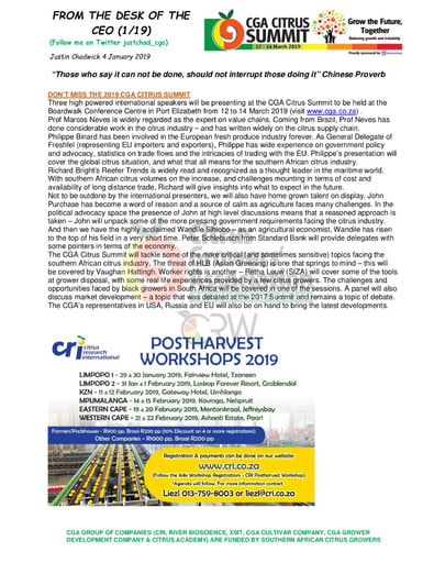 CGA - CEO Newsletter 01/2019 (04/01/19)