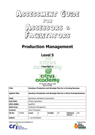 Assessment Guide for Assessors