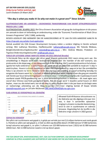 CGA - CEO Nuusbrief 12/2022 (25/03/22)