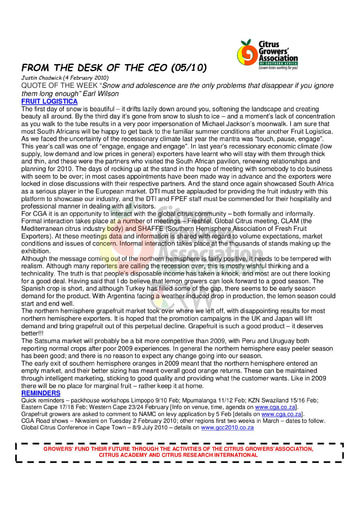 CGA - CEO Newsletter 05/2010 (08/01/10)
