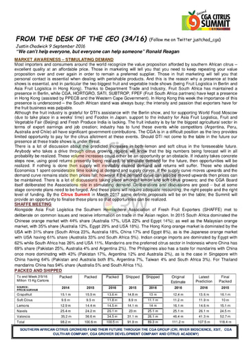 CGA - CEO Newsletter 34/2016 (09/09/16)