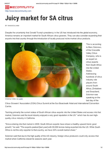Juicy market for SA citrus