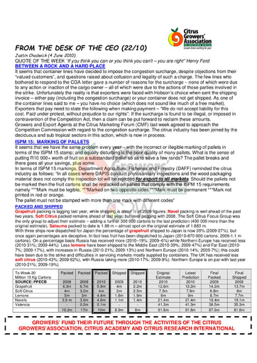 CGA - CEO Newsletter 22/2010 (04/06/10)
