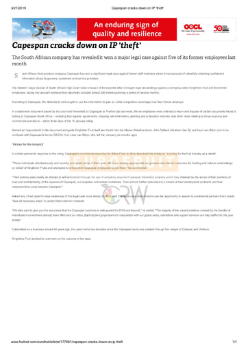 Capespan cracks down on IP 'theft'