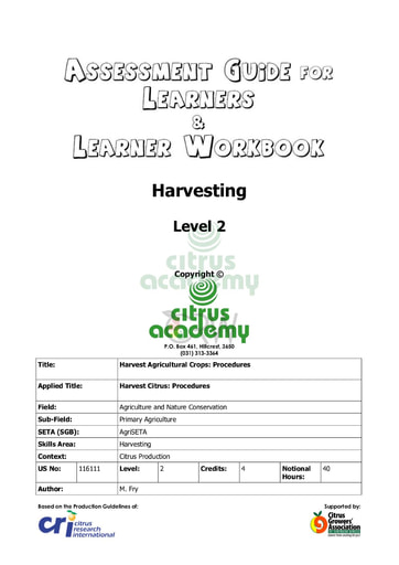 Assessment Guide for Learners