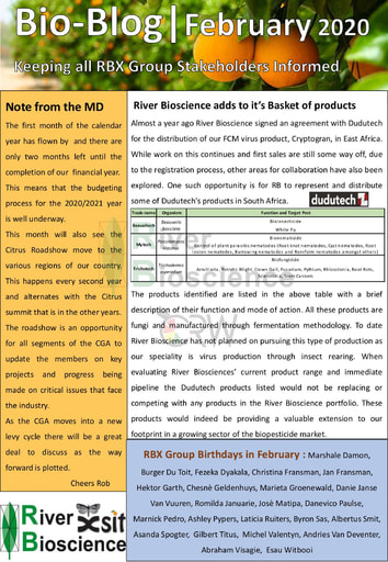 River Bioscience Bio-Blog 02/2020