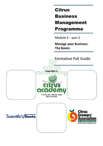 Module 5.2 Manage Your Business: The Basics
