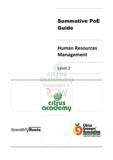 Portfolio of Evidence (PoE) Guide - Summative