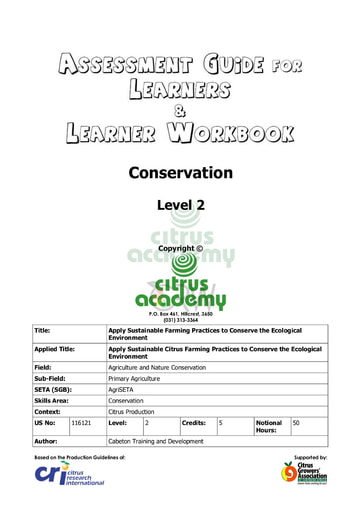 Assessment Guide for Learners
