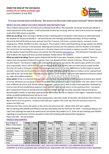 CGA - CEO Newsletter 26/2021 (16/07/21)