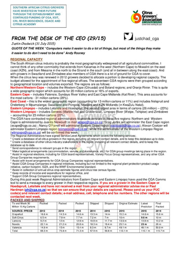 CGA - CEO Newsletter 29/2015 (31/07/15)