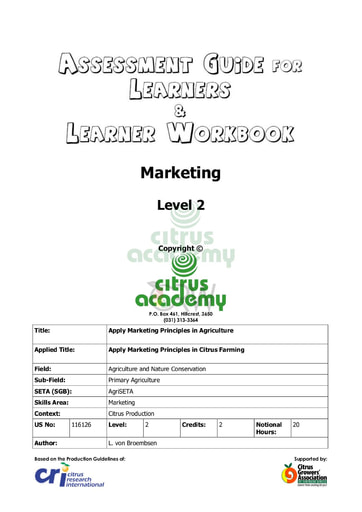 Assessment Guide for Learners