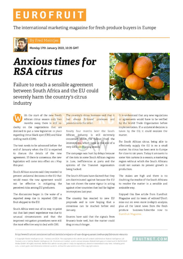 Anxious times for RSA citrus