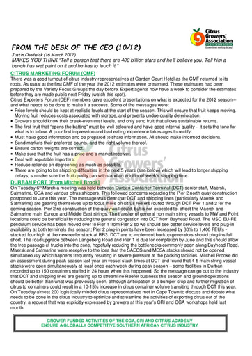 CGA - CEO Newsletter 10/2012 (16/03/12)