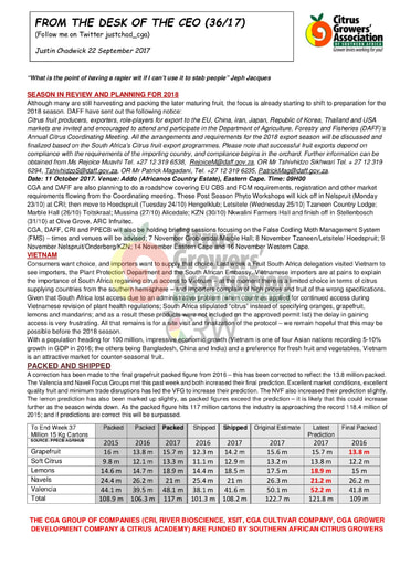 CGA - CEO Newsletter 36/2017 (22/09/17)