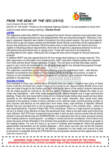 CGA - CEO Newsletter 15/2010 (16/04/10)