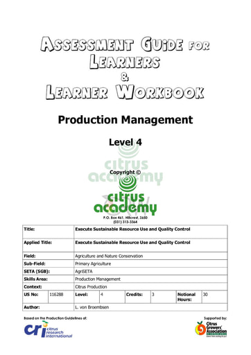 Assessment Guide for Learners