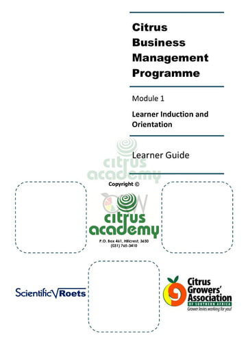 Module 1 Learner Induction and Orientation
