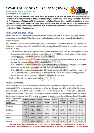 CGA - CEO Newsletter 32/2020 (07/08/20)