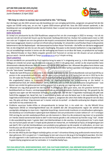 CGA - CEO Nuusbrief 15/2022 (05/04/22)