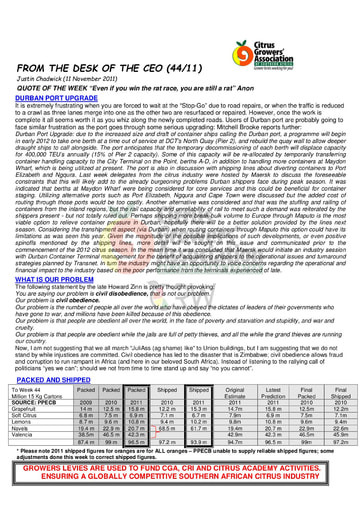 CGA - CEO Newsletter 44/2011 (11/11/11)